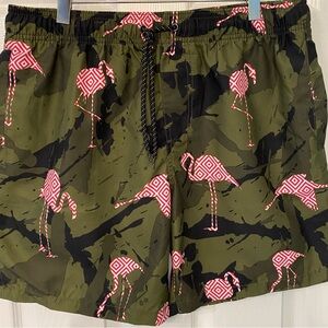 Mens Flamingo and Camo print Shorts by Nitrous Black.